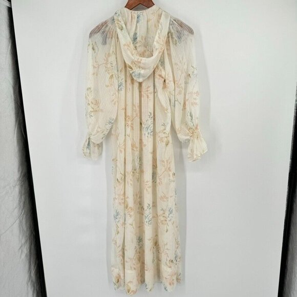 Gilligan & O'Malley Cottage Core Floral Vintage Nightgown smocked hooded medium - Picture 12 of 16